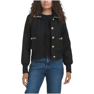 ELLEN TRACY Jacket With Tweed Trim